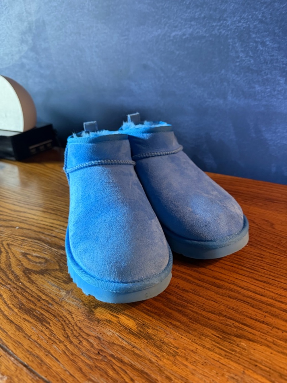 UGG Blue Suede Classic Cozy Slip-On Boots